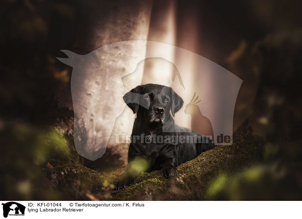liegender Labrador Retriever / lying Labrador Retriever / KFI-01044