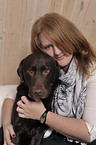 woman and Labrador Retriever