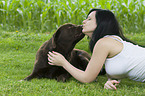 woman with Labrador Retriever