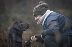 woman with Labrador Retriever