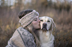 woman with Labrador Retriever