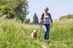 woman with Labrador Retriever