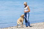woman with Labrador Retriever
