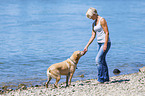 woman with Labrador Retriever