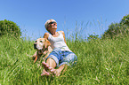 woman with Labrador Retriever