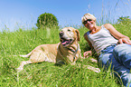 woman with Labrador Retriever