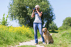 woman with Labrador Retriever