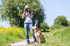 woman with Labrador Retriever