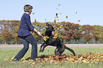 woman with Labrador Retriever