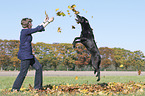 woman with Labrador Retriever