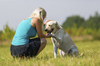 woman with Labrador Retriever