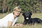 woman with Labrador Retriever