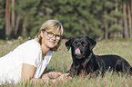 woman with Labrador Retriever