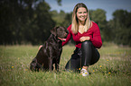 woman with Labrador Retriever