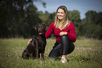 woman with Labrador Retriever