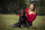 woman with Labrador Retriever