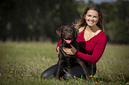 woman with Labrador Retriever