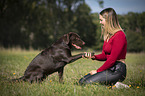 woman with Labrador Retriever