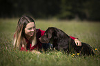 woman with Labrador Retriever