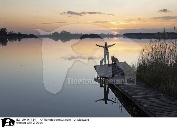 Frau mit 2 Hunden / woman with 2 Dogs / UM-01434