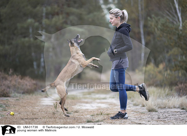 junge Frau mit Malinois / young woman with Malinois / UM-01736