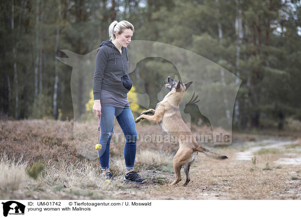 junge Frau mit Malinois / young woman with Malinois / UM-01742