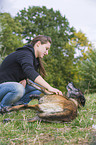 woman with Malinois
