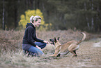 young woman with Malinois