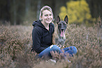 young woman with Malinois