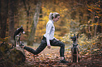 young woman with dogs