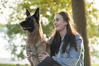 woman and Malinois