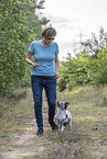 training with young Miniature Australian Shepherd