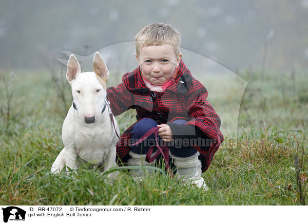 girl with English Bull Terrier / RR-47072