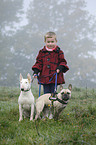 girl with dogs