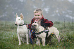 girl with dogs