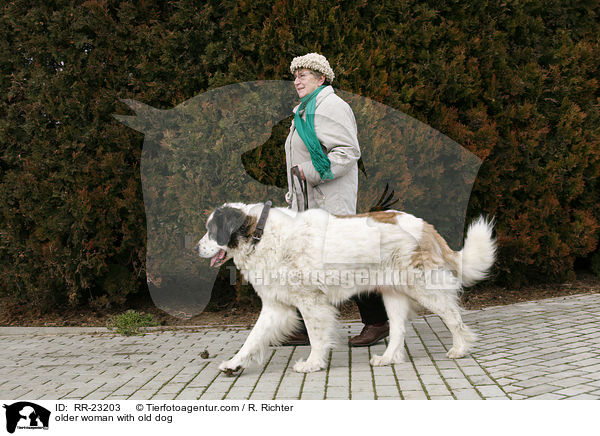 older woman with old dog / RR-23203