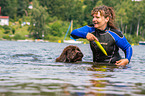 Newfoundland is trained as a water rescue dog