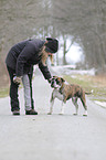 woman with Olde English Bulldog