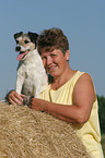 woman with Parson Russell Terrier