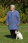 woman and Parson Russell Terrier