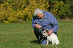 woman and Parson Russell Terrier