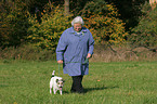 woman and Parson Russell Terrier