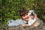 woman with Parson Russell Terrier