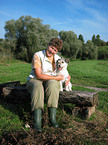 woman with Parson Russell Terrier