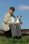 woman with Parson Russell Terrier