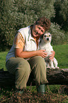 woman with Parson Russell Terrier