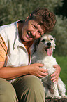 woman with Parson Russell Terrier