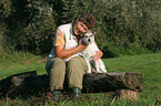 woman with Parson Russell Terrier