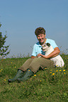woman wit Parson Russell Terrier