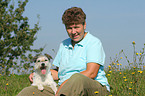 woman wit Parson Russell Terrier
